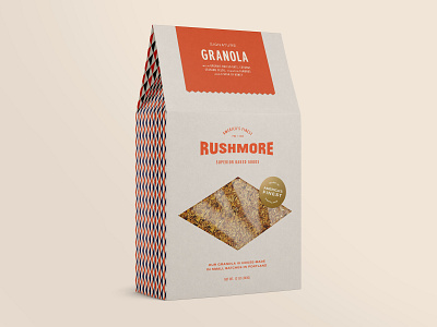Vintage inspired granola packaging design bakery brand identity branding design food packaging design geometric granola logo minimal packaging pattern design retro type typography vintage