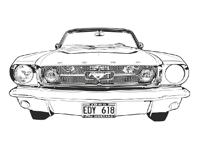 '63 Mustang - WIP art artdirection illustraion illustrator illustrator design mustang poster vector working progress