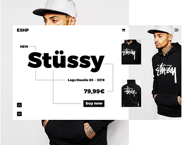 Eshop landing page concept - Stüssy blackandwhite design eshop highfashion landingpage simple design simplicity stussy ui ux webdesign