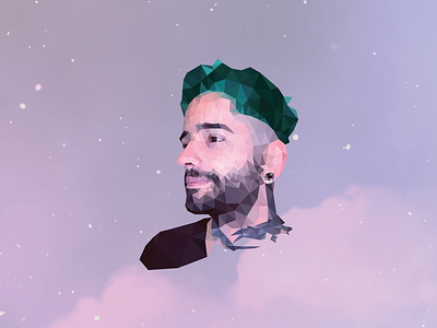 Low Poly digital galaxy low poly low poly art portrait art