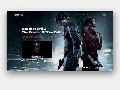 Resident Evil 2 adobe xd concept concept app design designer homepage homepage design icon resident evil resident evil 2 simple design ui ui ux ui ux design ux designer website website concept