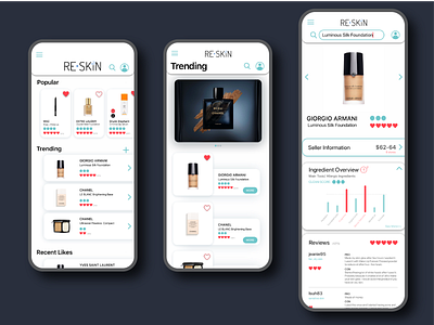 Re Skin app app concept app design app designer app inspiration application design cosmetics design design app ios iphone mobile app product design review sketch ui ui design ux ui ux design