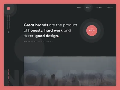 Agency Home Page Design agency circle clean dark design elements modern orange red studio ui ux