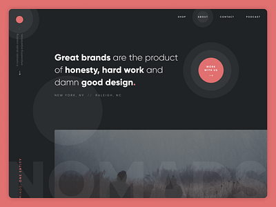 Agency Home Page Design agency circle clean dark design elements modern orange red studio ui ux