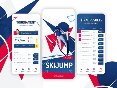 Ski Jump Live - fake app app application concept design illustration ios jump live photoshop ski skijump sport ui ux