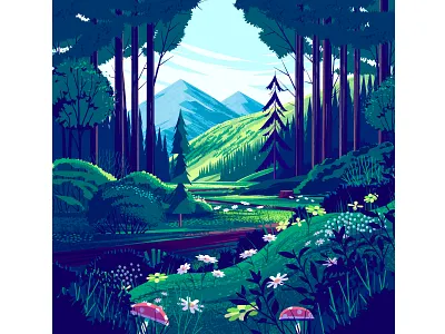Spring Mountain Study clouds flower forest hike mountain nature outdoors outside sky trail tree