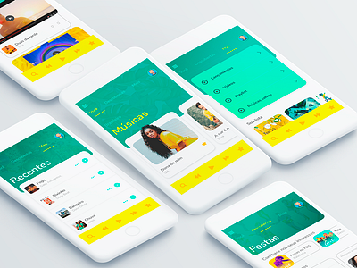 Brazil Music app app design flat ui ux web