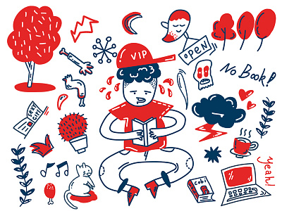 Way of reading book illustrator design boy