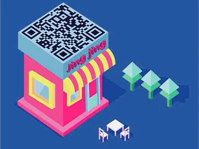 Qr Code 2.5 D Style qrcode design vector marketing