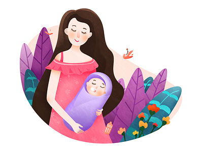 母婴插图 baby maternal and child mother ui 插图 设计