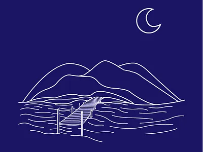 Nocturne design illustration landscape design line art lines linestyle logo vector