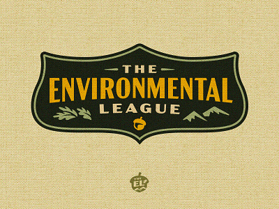 The Environmental League acorn badge badge logo environmental leaf logo mountain nature outdoors patch