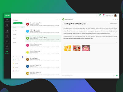 Project Management Tool - Messages messaging project management ui ux design ui concept ux design web app design web application design