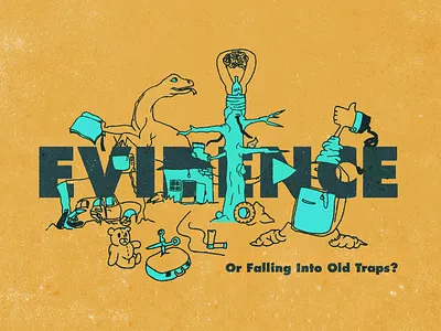 Evidence design doodle editorial illustration evidence illustration print ad trap vector