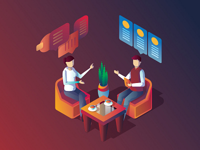 Consulting and Companion Illustration app brand branding companion consultation consulting design graphic design illustration isometric talk ui ux vector