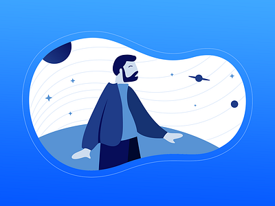 walking Man Illustration blue blue and white characer character illust illustaration illustartion illustartor illustation illustration man ui ui ux