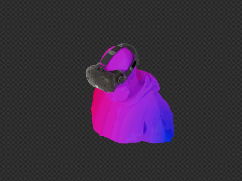 Man In Glass animation bust glass gradient human person rotation scanning vr
