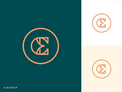 C+E Monogram brand branding clean golden ratio logo mark modern monogram