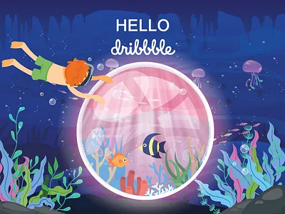 Hello Dribbble dribbble ball dribbble best shot hello dribbble illustration