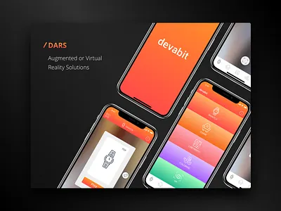 Dars application android app black color inteface ios mobile orange styleguide vr wireframe