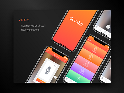 Dars application android app black color inteface ios mobile orange styleguide vr wireframe