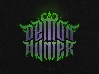 Demon hunter clothing game high style lettering logo logotype music tshirt typography warcraft wiktor ares worldofwarcraft wow