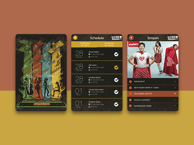 Java Jazz Festival - Wayang Edition app design event event app flat game illustration music ui ux vector