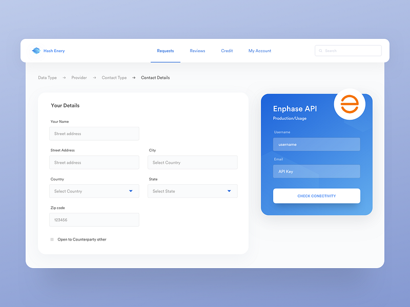 Sign up with API | Hash energy buy data data app data marketplace data software energy app sell data solar data solar energy
