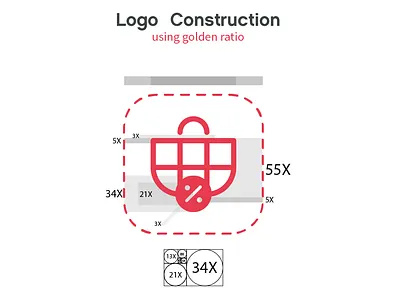 Vatreena Branding app discounts golden ratio golden ratio logo golden section illustration logo logo designer shop logo shopping