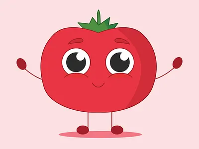 Hugs? adobe illustrator character design food healthy eating healthy food illustration red tomato tomatoes vector vegetable vegetables