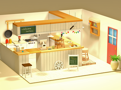 Bakery 3d art c4d cinema4d design digitalart illustration lowpoly lowpolyart render