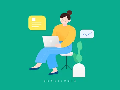 Working girl for dashboard dashboad design illustration