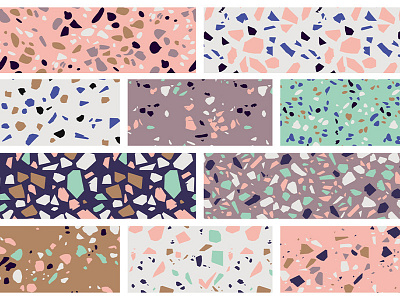 Terrazzo Pattern Set abstract art deco flooring granite marble midcentury modern pattern seamless speckles terrazzo vector