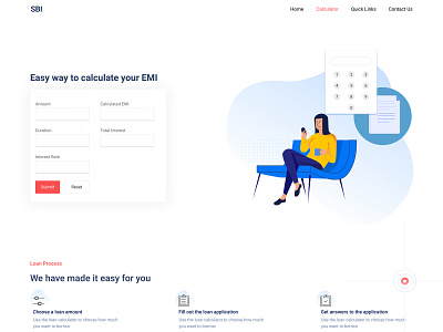 EMI CALCULATOR app design illustration ui uidesign ux vector web website