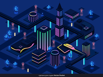 night city 2d art creative design drawing fineart illust illustration isometric painting vector