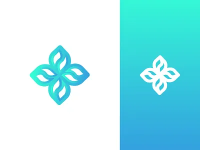 Flower abstract art branding and identity dynamic effect flower crown logo flower icon geometric art leaf logo leaves logo design logo designers logo mark symbol logotype minimalist modern nature orange purple gradient effect petals colorful plant pattern realistic drawing