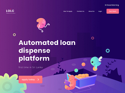 Loan Dispense Platform Web illustration user interface design vector banner web application