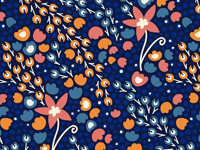 Floral pattern design fabric floral flower flowers hand draw illustration pattern print textile texture twigs