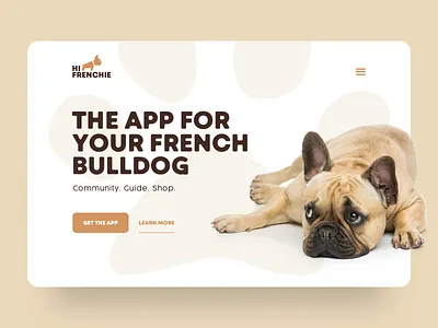 The App For Your French Bulldog app bulldog community frenchie guide landingpage shop
