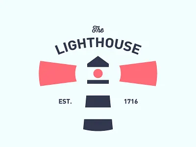 The Lighthouse blue coaster light light blue lighthouse logo red