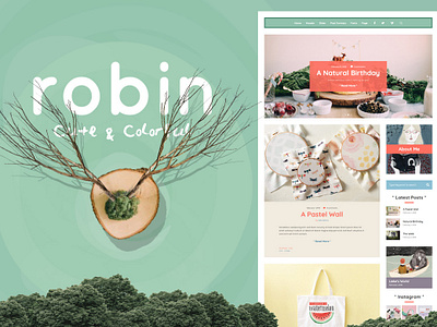 Robin Theme Elements Cover blog blogging creative design editorial journal magazine template theme ui ux web webdesign website wordpress