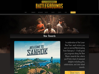 pubg ui web concept web design