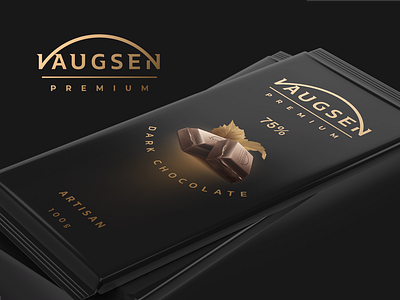 Dark chocolate concept chocolate dark gold golden logo luxury minimalist package packaging plate premium typography