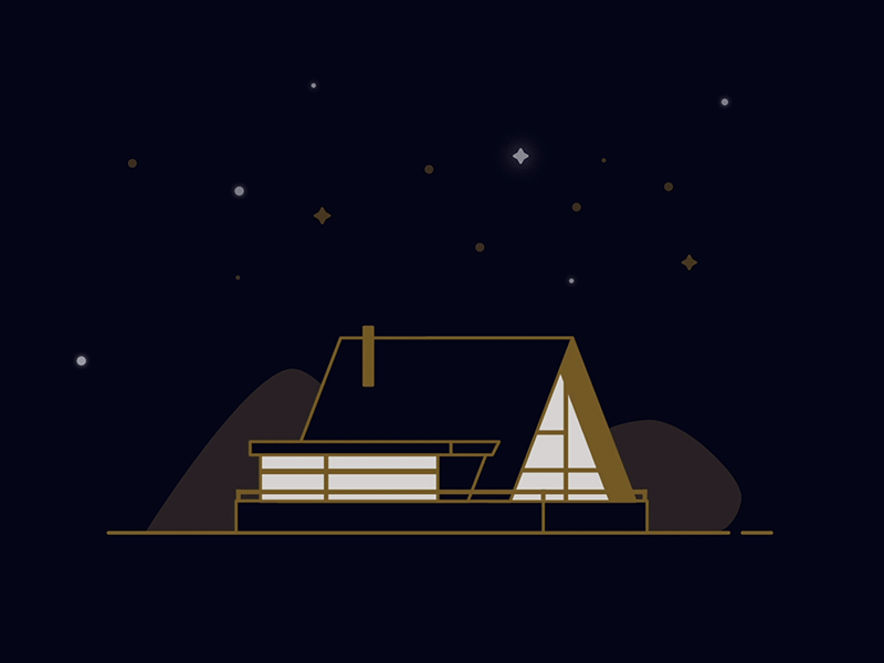 Desert Cabin after effect after effects animation cabin flat design geometry illustration minimalism skillshare studies