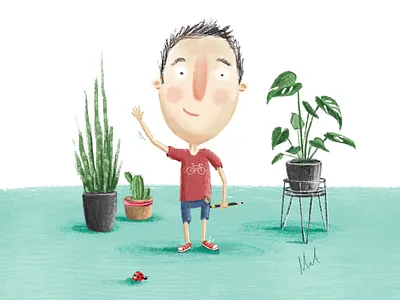 Hello! blackwing digital field notes illustration plants self portrait