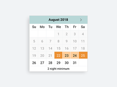 Date Range Picker for Booking booking calendar picker calendar ui date range picker hotel booking product design reservation ui design user interface ux design vacation home rental