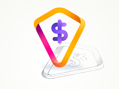 Security icon currency dollar gradient gradient icon iconography illustrator ribbon safe safety shield