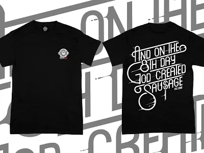 8th DAY SAUSAGE apparel apparel design branding clothing clothing brand clothing company clothing design clothing label design design for sale flat illustration illustration digital illustrator art merch design merchandise design tshirt design tshirt graphics typography vector