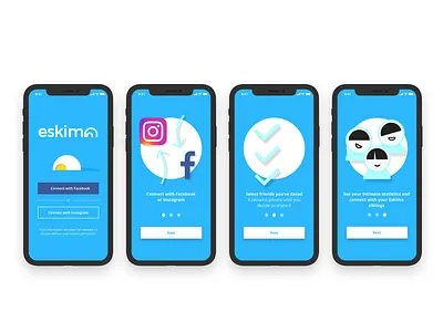 Eskimo App - Login & Intro Screens icon illustration login onboarding onboarding flow product design ui ux walkthrough
