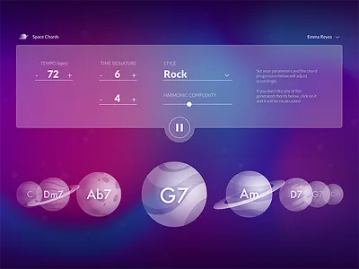 Space Chords chords music app planet space uidesign